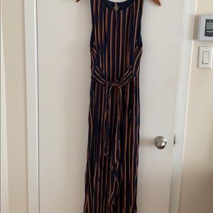 Striped jumpsuit, sleeveless